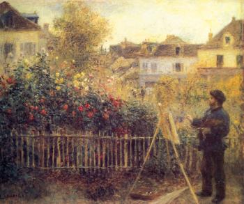 皮埃爾 奧古斯特 雷諾阿 Claude Monet Painting in his Garden at Argenteuil